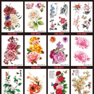 Flowers Temporary Tattoo Waterproof Series 3 - 21x15cm
