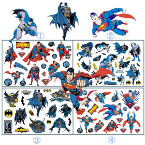 Superhero Superman Batman Temporary Tattoo Waterproof 10x16cm